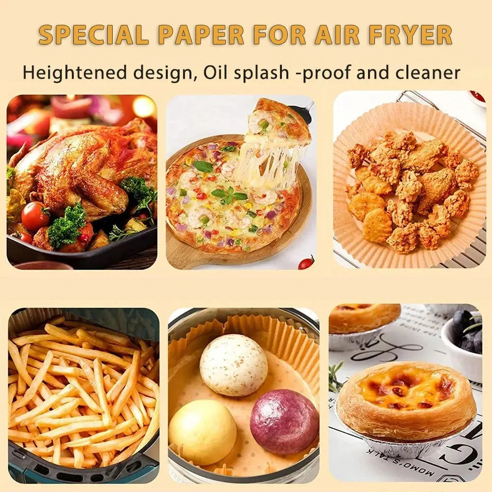 23CM Air Fryer Disposable Baking Paper Liner Non-Stick Mat Steamer Square Round Parchment for Microwave Oven Kitchen Cookers Hint at Urgency or Exclusivity