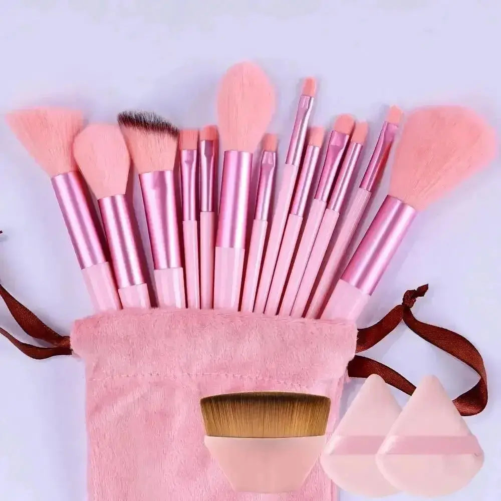 13pcs Premium Synthetic Nylon Bristle Makeup Brush Set - Soft, Gentle, and Cruelty-Free for Flawless Foundation, Blush, Powder, Hint at Urgency or Exclusivity