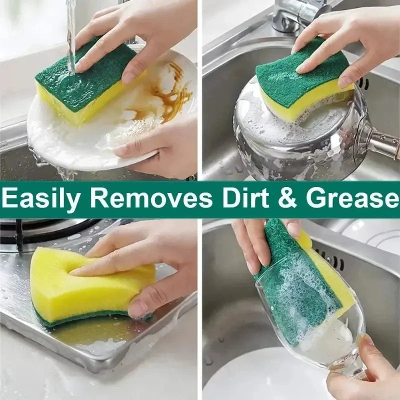 Heavy-Duty Double-Sided Magic Sponge: Tough Grease Cleaner for Motorcycles, Pots & Kitchen Surfaces - Urgency or Exclusivity