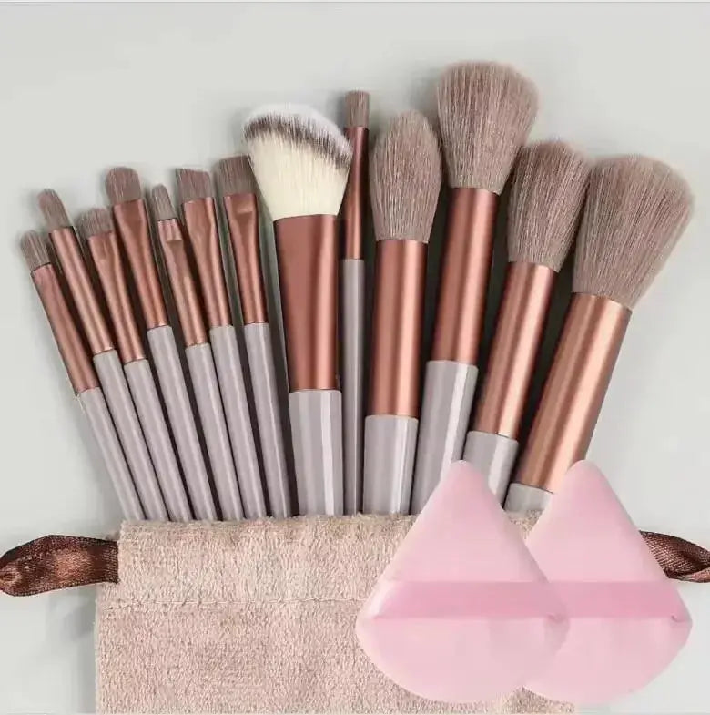 13pcs Premium Synthetic Nylon Bristle Makeup Brush Set - Soft, Gentle, and Cruelty-Free for Flawless Foundation, Blush, Powder, Hint at Urgency or Exclusivity