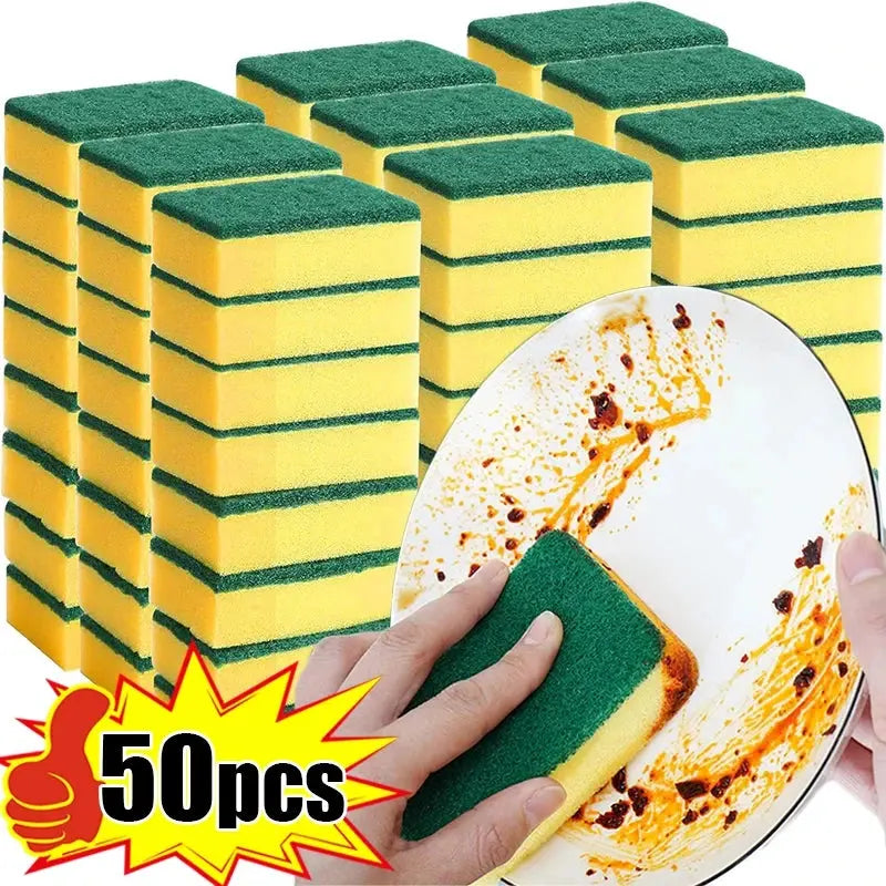 Heavy-Duty Double-Sided Magic Sponge: Tough Grease Cleaner for Motorcycles, Pots & Kitchen Surfaces - Urgency or Exclusivity