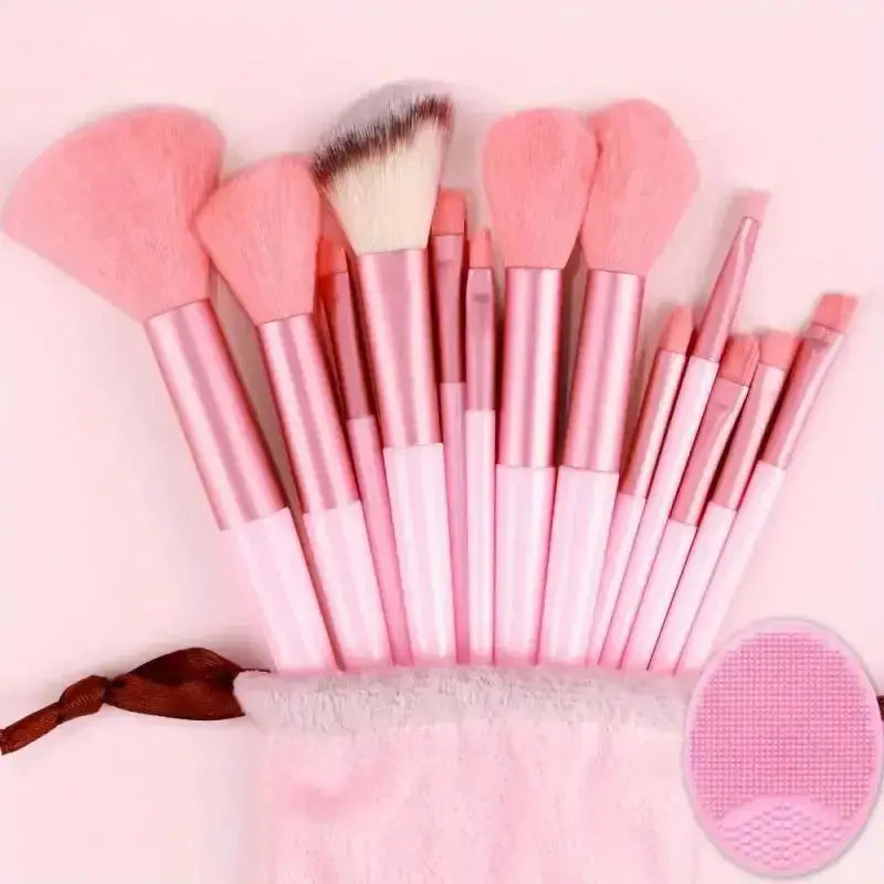 13pcs Premium Synthetic Nylon Bristle Makeup Brush Set - Soft, Gentle, and Cruelty-Free for Flawless Foundation, Blush, Powder, Hint at Urgency or Exclusivity