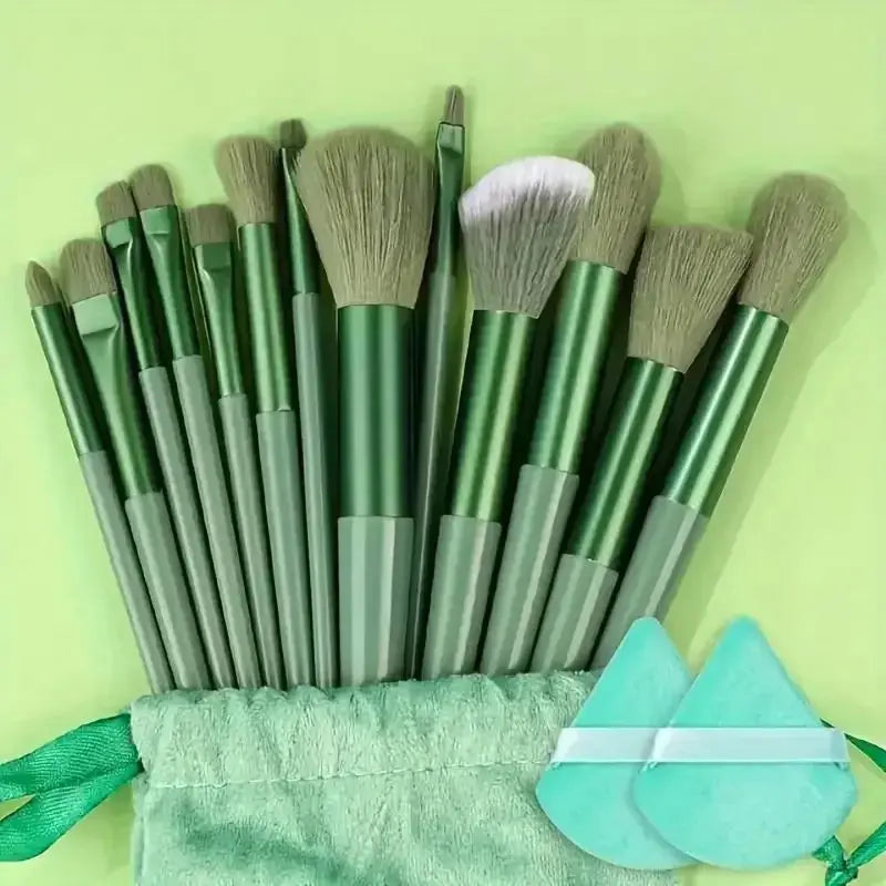13pcs Premium Synthetic Nylon Bristle Makeup Brush Set - Soft, Gentle, and Cruelty-Free for Flawless Foundation, Blush, Powder, Hint at Urgency or Exclusivity