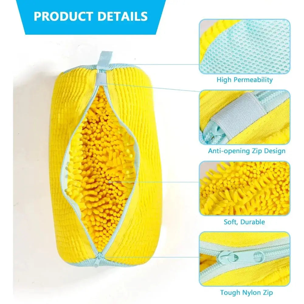 Durable Shoe Washing Machine Bag for All Shoe Types-Yellow with Blue Zipper,Ideal for Sneakers and Casual Shoes,Laundry Wash Bag Urgency or Exclusivity
