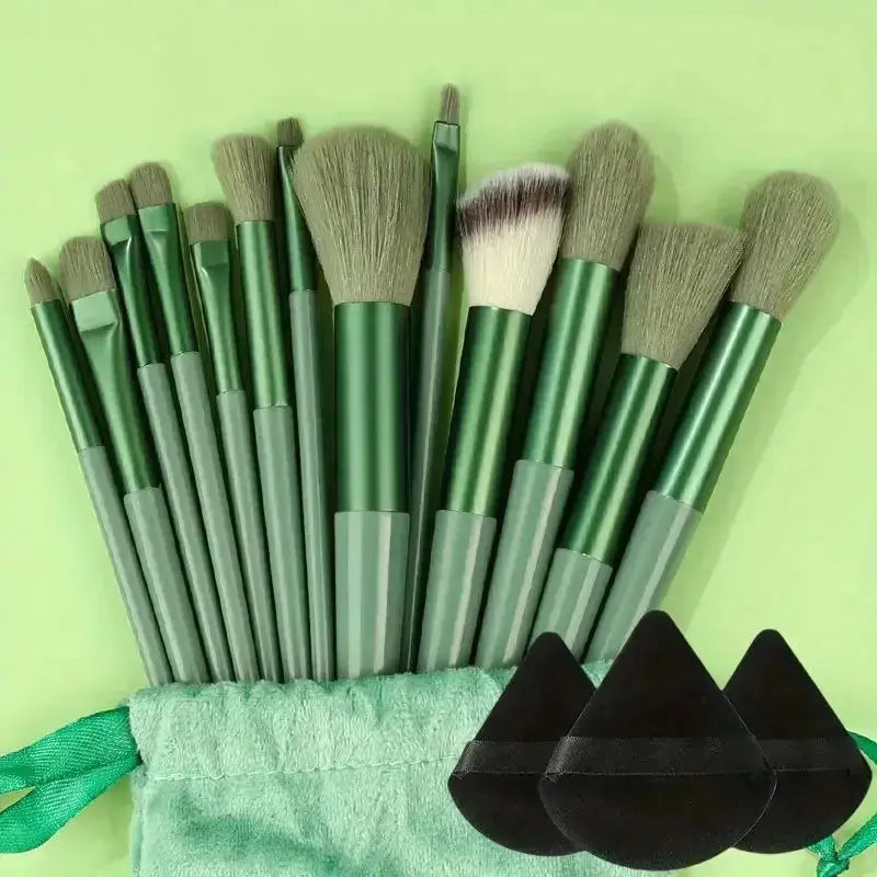 13pcs Premium Synthetic Nylon Bristle Makeup Brush Set - Soft, Gentle, and Cruelty-Free for Flawless Foundation, Blush, Powder, Hint at Urgency or Exclusivity