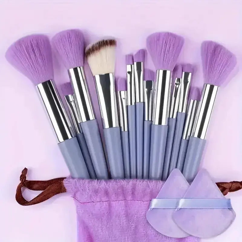 13pcs Premium Synthetic Nylon Bristle Makeup Brush Set - Soft, Gentle, and Cruelty-Free for Flawless Foundation, Blush, Powder, Hint at Urgency or Exclusivity