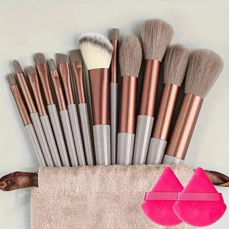 13pcs Premium Synthetic Nylon Bristle Makeup Brush Set - Soft, Gentle, and Cruelty-Free for Flawless Foundation, Blush, Powder, Hint at Urgency or Exclusivity
