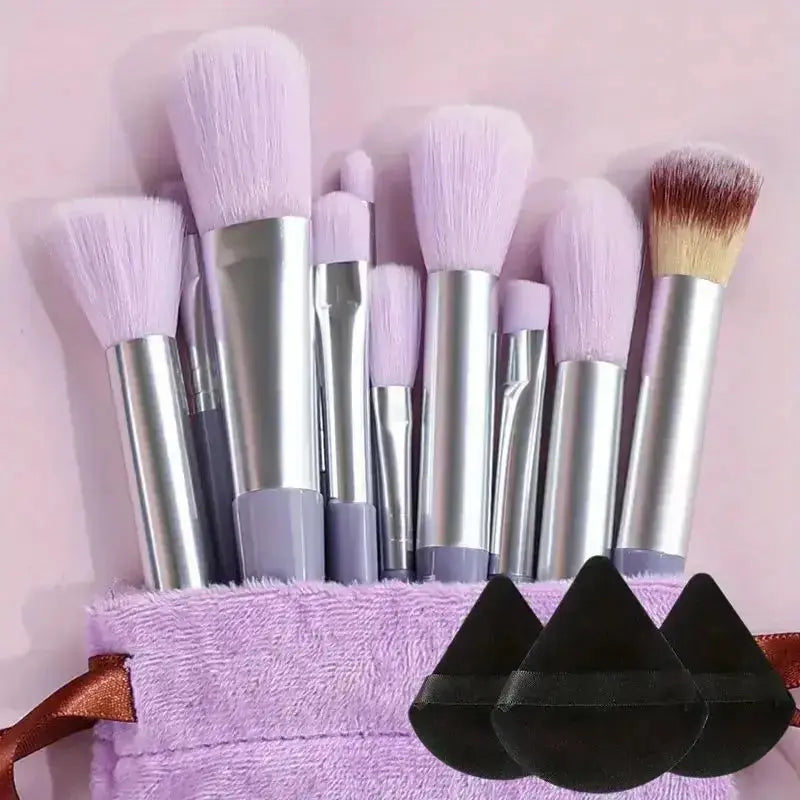 13pcs Premium Synthetic Nylon Bristle Makeup Brush Set - Soft, Gentle, and Cruelty-Free for Flawless Foundation, Blush, Powder, Hint at Urgency or Exclusivity