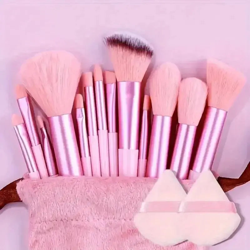 13pcs Premium Synthetic Nylon Bristle Makeup Brush Set - Soft, Gentle, and Cruelty-Free for Flawless Foundation, Blush, Powder, Hint at Urgency or Exclusivity