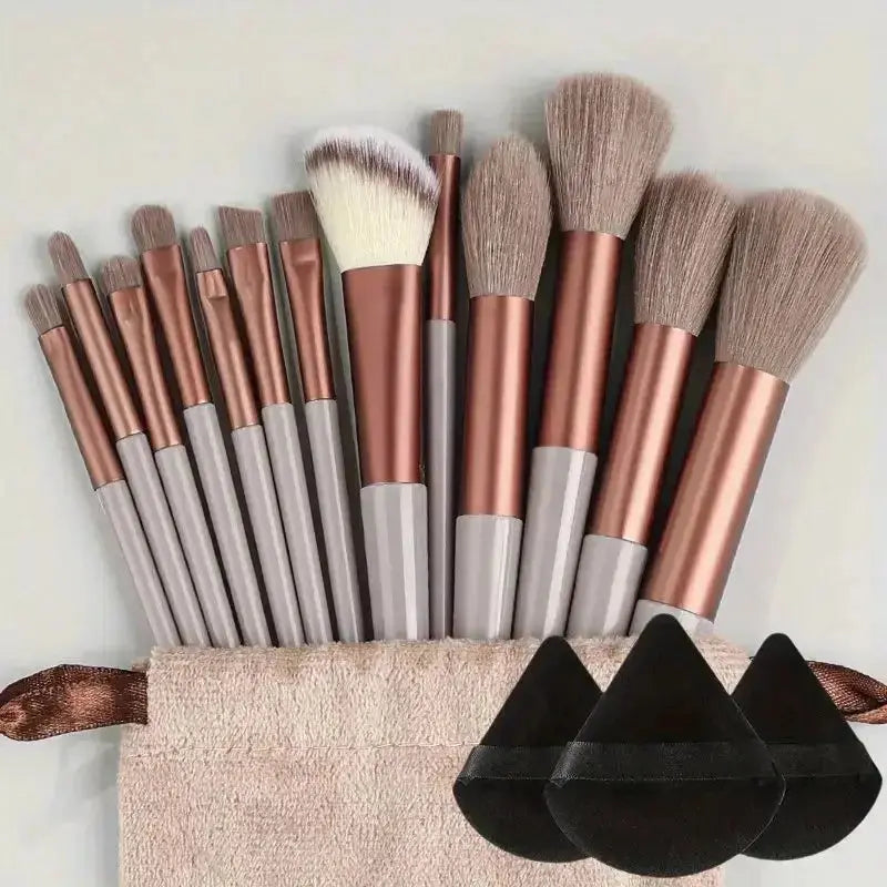 13pcs Premium Synthetic Nylon Bristle Makeup Brush Set - Soft, Gentle, and Cruelty-Free for Flawless Foundation, Blush, Powder, Hint at Urgency or Exclusivity