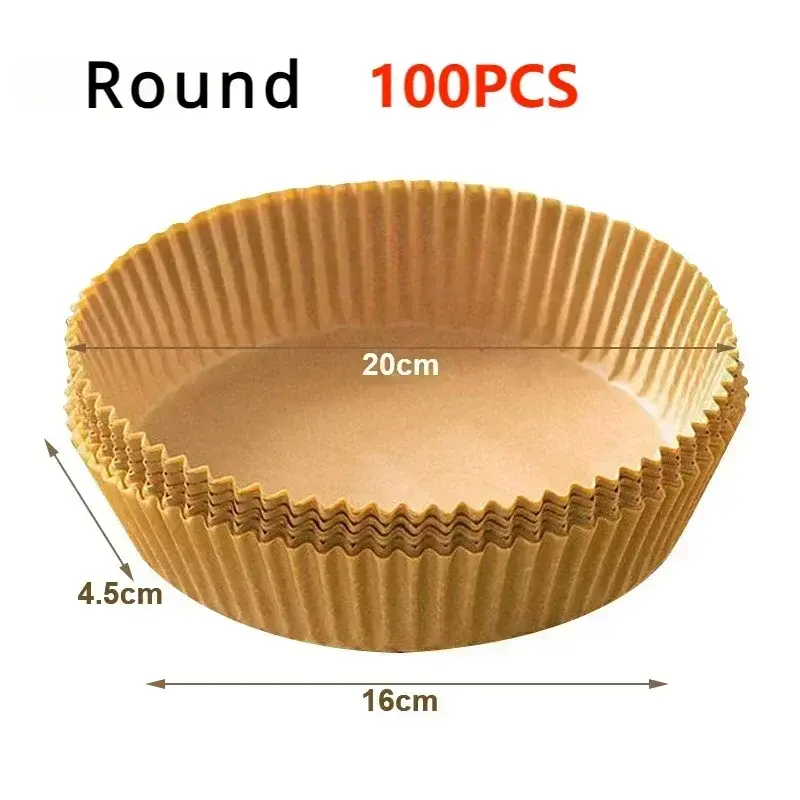 23CM Air Fryer Disposable Baking Paper Liner Non-Stick Mat Steamer Square Round Parchment for Microwave Oven Kitchen Cookers Hint at Urgency or Exclusivity