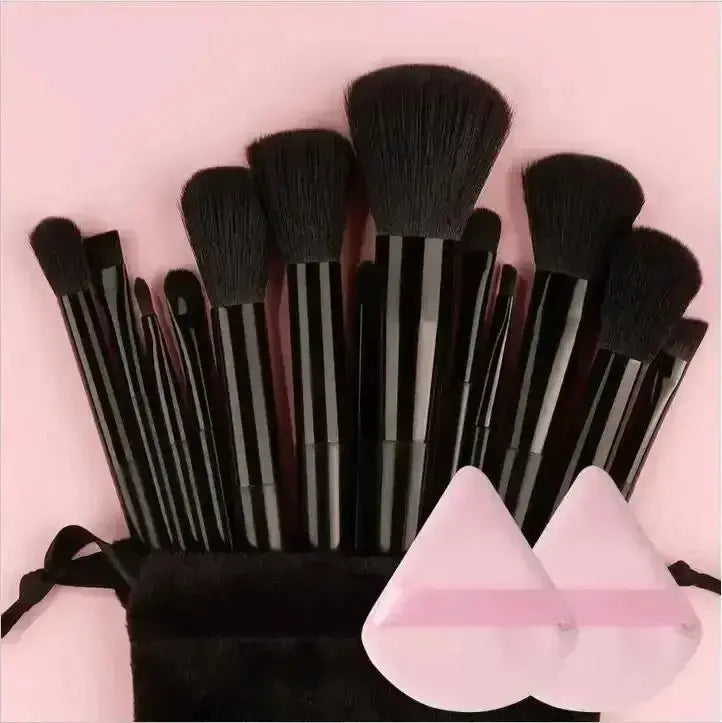 13pcs Premium Synthetic Nylon Bristle Makeup Brush Set - Soft, Gentle, and Cruelty-Free for Flawless Foundation, Blush, Powder, Hint at Urgency or Exclusivity